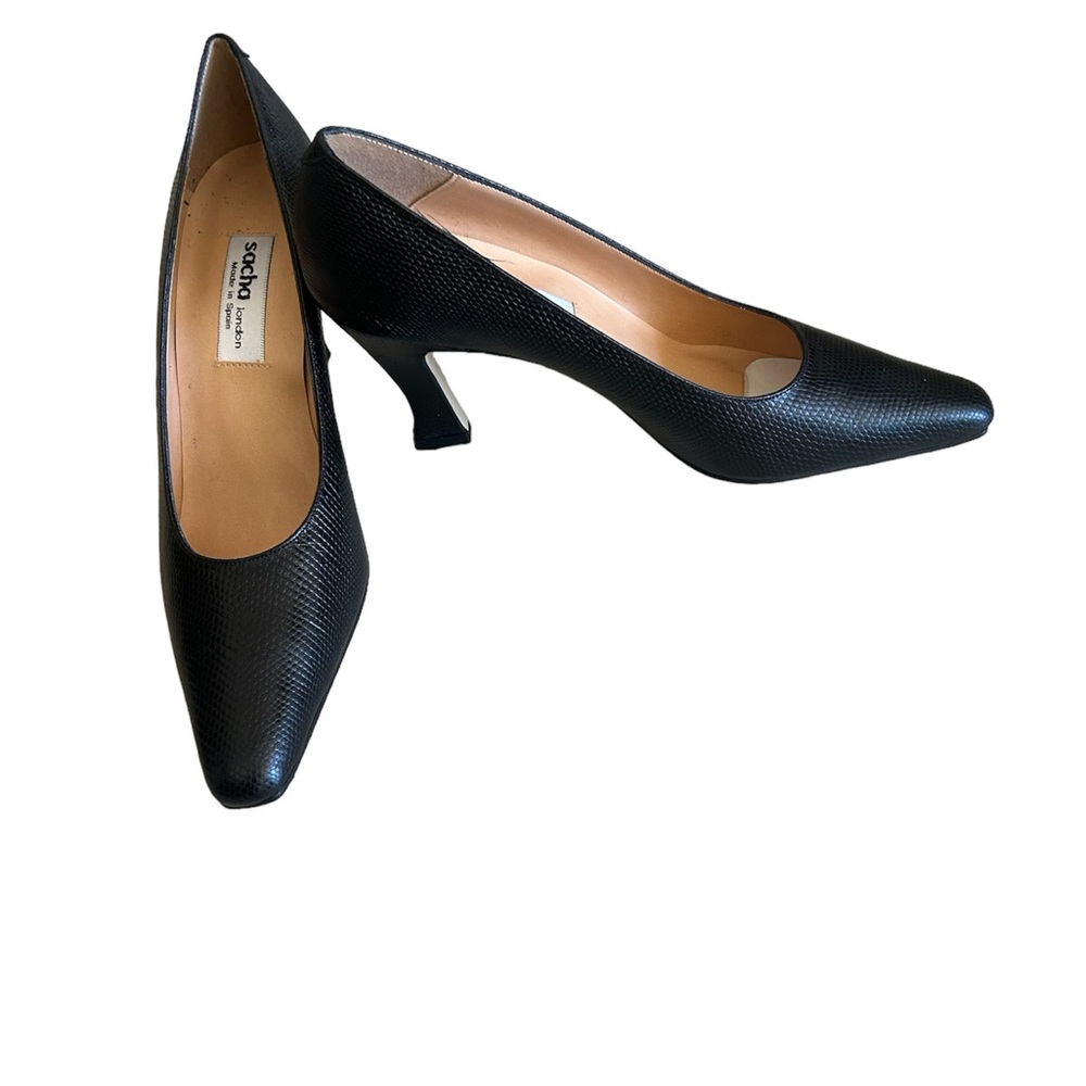 Sacha London Black 3 inch Heels. Size 8 AA. Made in Spain.